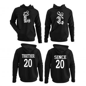New Vertical Queen ,  King Valentine Matching Couples Hoodies