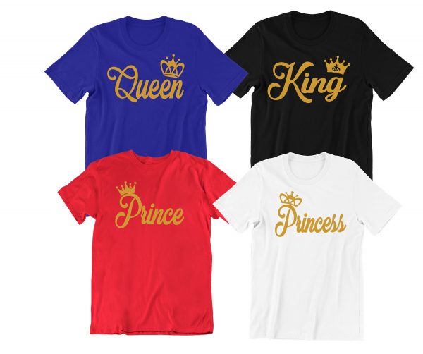 King Queen Prince Princess  family matching tshirt