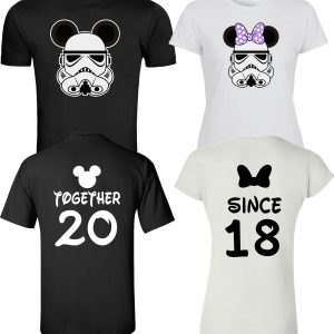 Minnie Mickey Celebrating Anniversary with custom together since - married since  couples matching valentine family matching tshirt