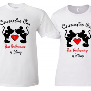 Celebrating Our Anniversary at Disney with custom couples matching valentine family matching tshirts