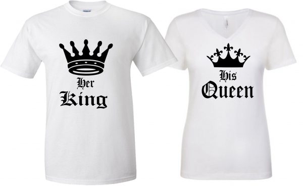 Her King His Queen  Celebrating Anniversary couples matching valentine family matching tshirt