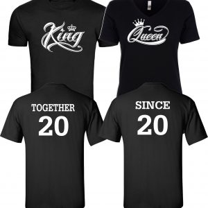 King Queen Together Since  Celebrating Anniversary at Disney with custom couples matching valentine family matching tshirt