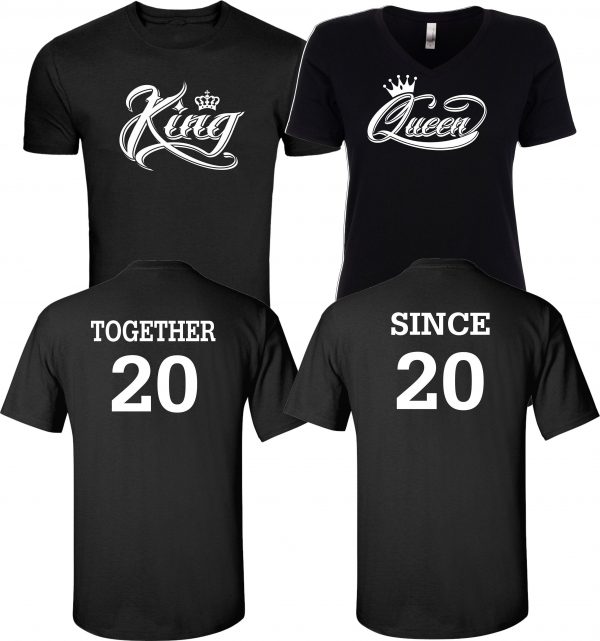 King Queen Together Since  Celebrating Anniversary at Disney with custom couples matching valentine family matching tshirt