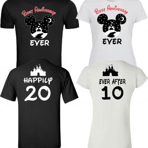Best Anniversary ever Celebrating Anniversary at Disney with custom couples matching valentine family matching tshirt