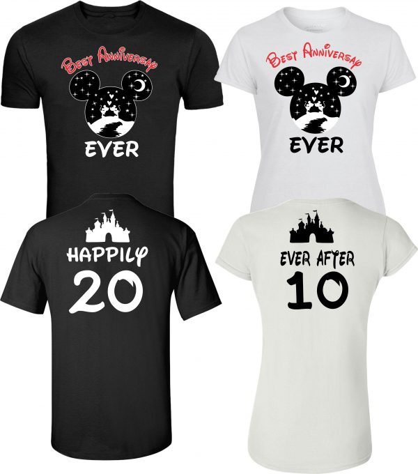 Best Anniversary ever Celebrating Anniversary at Disney with custom couples matching valentine family matching tshirt