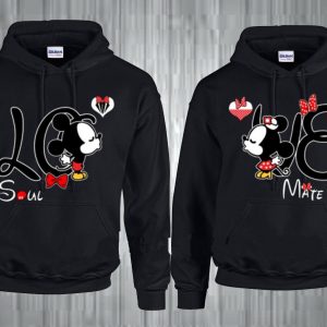 Soul mate LOVE Disney matching couples mickey Minnie  Valentine Matching Couples Hoodies