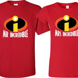 Mrs. Incredible Mr. Incredible  cartoon Halloween , Christmas characters family birthday tshirt  .