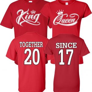 King Queen Together since  Christmas Halloween Matching Couples  family matching tshirt