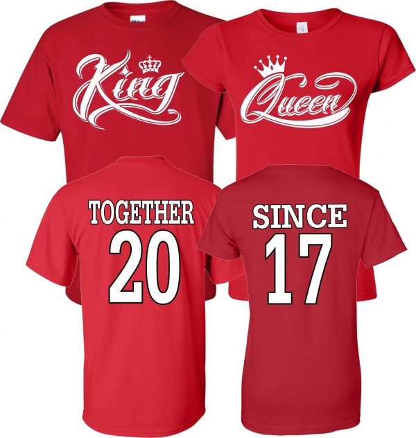 King Queen Together since  Christmas Halloween Matching Couples  family matching tshirt
