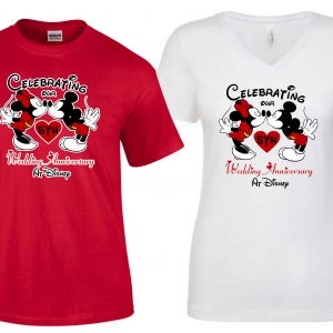 Celebrating Our Wedding Anniversary at Disney couples matching valentine family matching tshirt