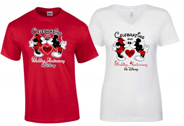 Celebrating Our Wedding Anniversary at Disney couples matching valentine family matching tshirt